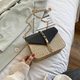 Straw Woven Shoulder Chain Bag