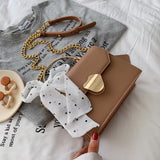 Solid Color Crossbody Small Square Bag