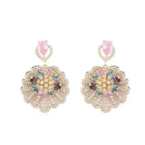 AndQ【The Feather of the Flower】Pistil Zircon Like Feather Earrings