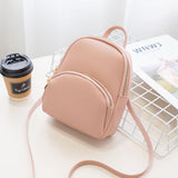 Solid Color Zipper Retro Backpack Bag