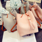 Bucket Wooden Beads Fashion Cross Single Shoulder Handbag Bag