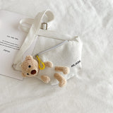 Super Fire Canvas Cartoon Bear Cute Backpack Waist Bag