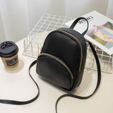 Solid Color Zipper Retro Backpack Bag