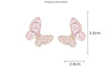 AndQ 【Into a Butterfly】Purple Black Gold Butterfly Earrings