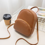 Solid Color Zipper Retro Backpack Bag
