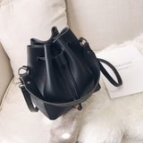 Fashion Wave Frosted Shoulder Simple and Easy Chic Bucket Handbag Bag