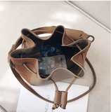 Fashion Wave Frosted Shoulder Simple and Easy Chic Bucket Handbag Bag