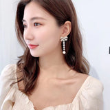 AndQ【Sweet Princess】Bowknot Hearts Drop with Pearls Earrings