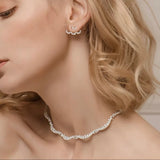AndQ Ribbon Zircon Embedded Necklace