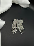 AndQ Heart Zircon Embedded Pearls Tassels Earrings