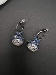 AndQ Totoro Zircon micro Embedded Pendants Earrings
