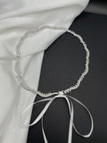 AndQ Ribbon Zircon Embedded Necklace