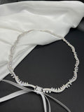 AndQ Ribbon Zircon Embedded Necklace