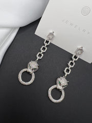 AndQ Cool Leopard Chains Drop Earrings