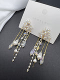 AndQ Handmade Pearls Temperament Tassels Earrings
