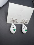 AndQ White Personality Irregular Shape Pendant Earrings
