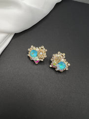 AndQ Handmade Ocean Heart Studs Earrings