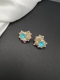 AndQ Handmade Ocean Heart Studs Earrings