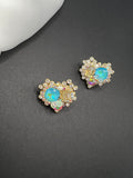 AndQ Handmade Ocean Heart Studs Earrings
