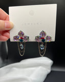 AndQ Handmade Purple Flowers Drop Earrings