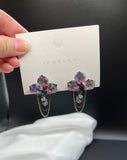 AndQ Handmade Purple Flowers Drop Earrings