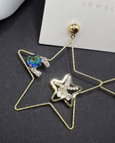 AndQ Handmade Hollow Stars Earrings