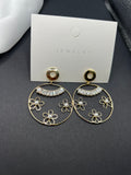 AndQ Handmade Hollow Flowers Pearls Earrings