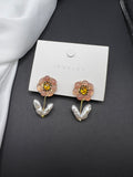AndQ Handmade Flower Pearls Earrings