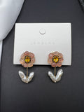 AndQ Handmade Flower Pearls Earrings