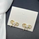 AndQ Handmade Bowknots Flower Studs Earrings