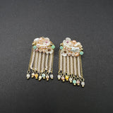 AndQ Handmade Flowers Baroque Pearls Tassels Earrings