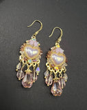AndQ Princess Sweet Handmade Mermaid Pearls Heart Tassels Earrings