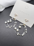 AndQ Handmade Babysbreath Pearls Drop Earrings