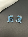 AndQ Dinosaur Driving Cars Studs Earrings