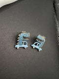 AndQ Dinosaur Driving Cars Studs Earrings