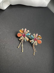 AndQ Handmade Polychrome Chrysanthemum Earrings