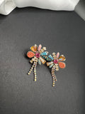 AndQ Handmade Polychrome Chrysanthemum Earrings