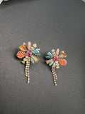 AndQ Handmade Polychrome Chrysanthemum Earrings