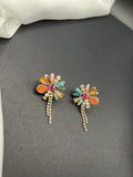 AndQ Handmade Polychrome Chrysanthemum Earrings