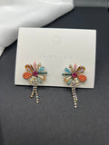 AndQ Handmade Polychrome Chrysanthemum Earrings
