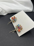 AndQ Handmade Polychrome Chrysanthemum Earrings