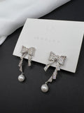 AndQ Sweet Princess Bowknots with Pearl Earrings