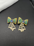 AndQ Handmade Bowknots Green Earrings
