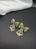 AndQ Handmade Bowknots Green Earrings