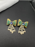 AndQ Handmade Bowknots Green Earrings