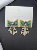 AndQ Handmade Bowknots Green Earrings