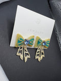 AndQ Handmade Bowknots Green Earrings
