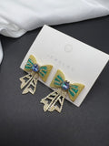 AndQ Handmade Bowknots Green Earrings