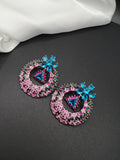 AndQ Christmas Wreath Zircon Embedded Earrings