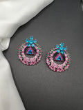 AndQ Christmas Wreath Zircon Embedded Earrings